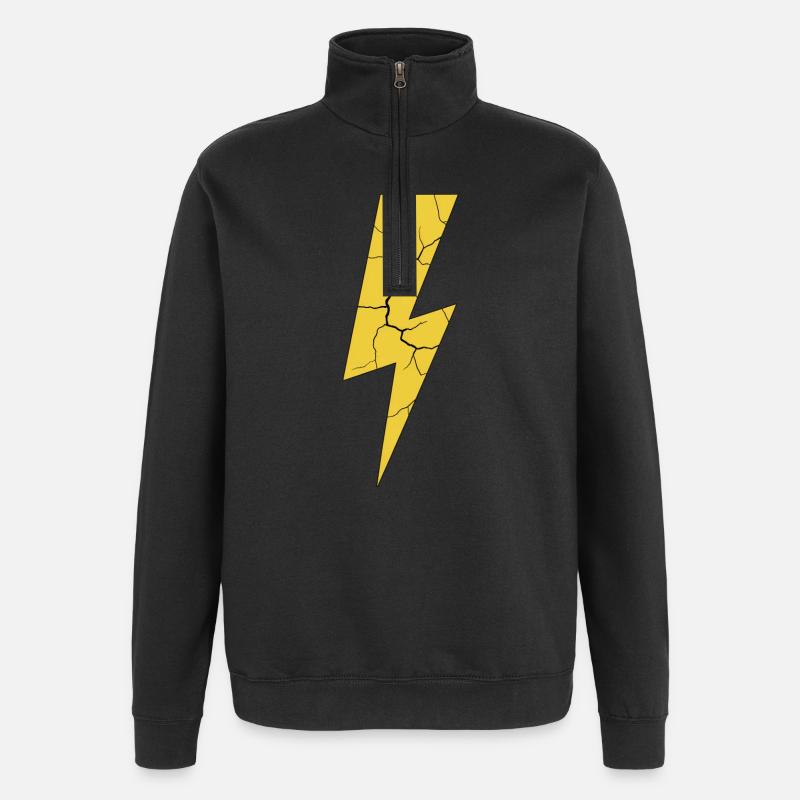Blitz Blitzschlag Gewitter Strom Sturm - Quarter-Zip-Sweatshirt - Schwarz