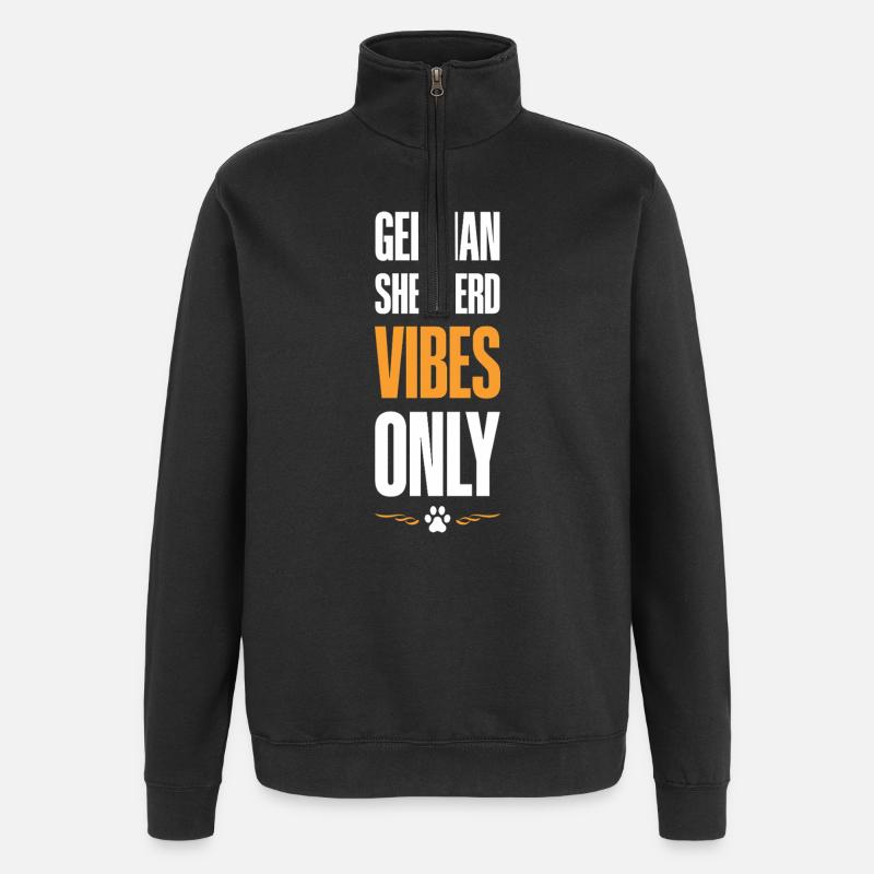 Deutscher Schäferhund Vibes - Quarter-Zip-Sweatshirt - Schwarz