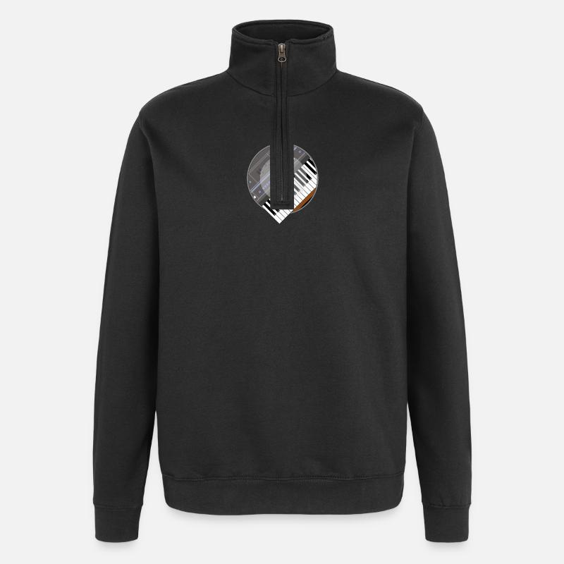electro synth - Quarter-Zip Sweatshirt - black