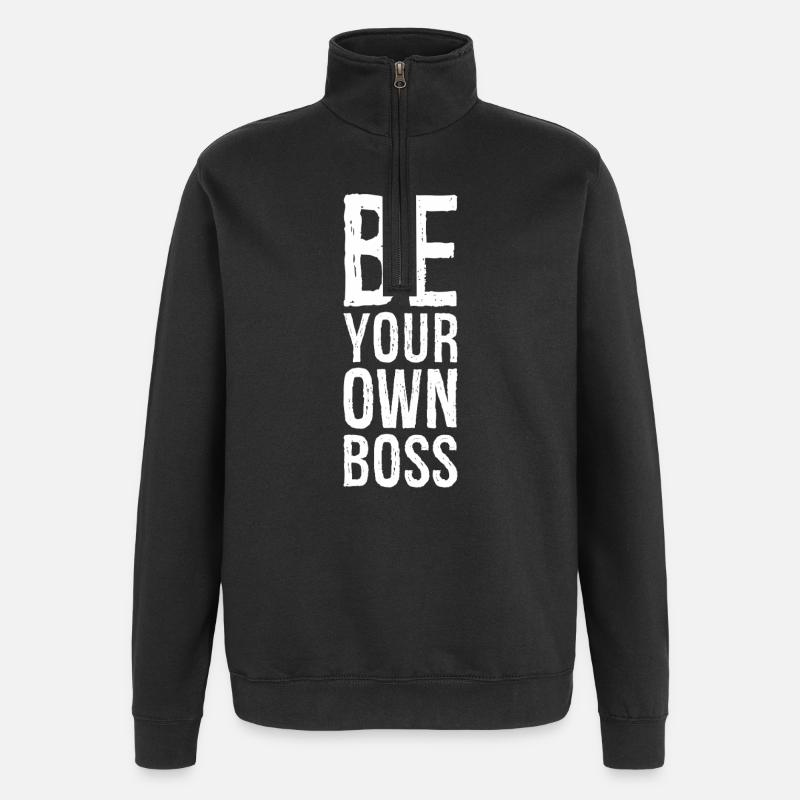 Sei dein Eigener - Quarter-Zip-Sweatshirt - Schwarz