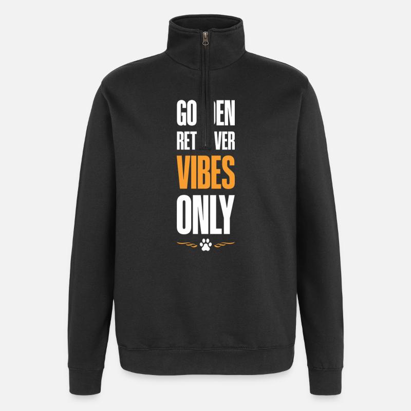 Golden Retriver Vibes Only - Quarter-Zip Sweatshirt - black