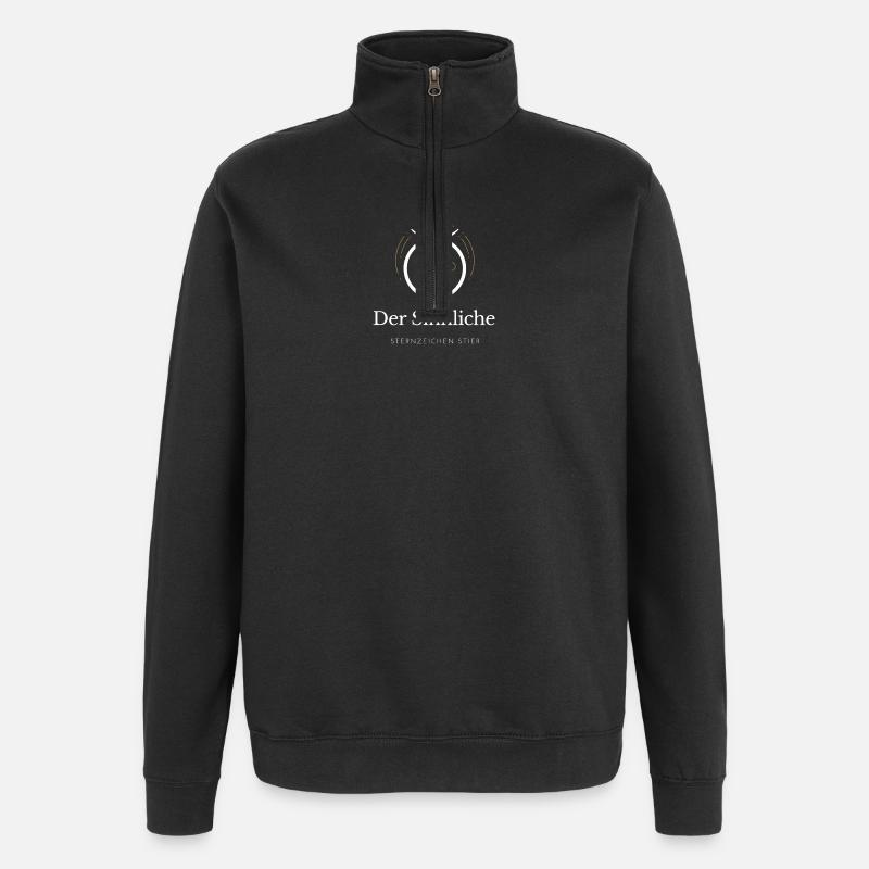 Der Sinnliche - Sternzeichen Stier - Quarter-Zip-Sweatshirt - Schwarz