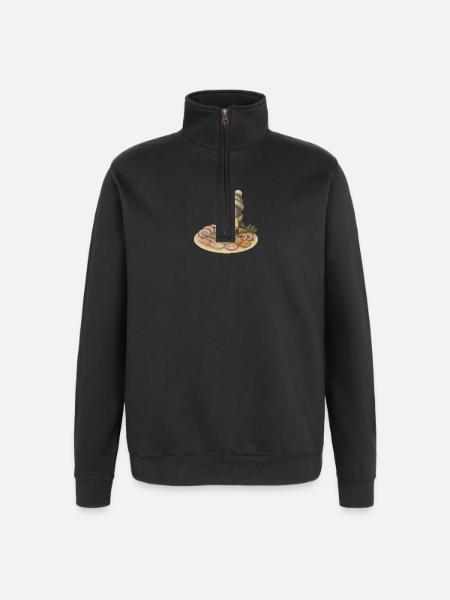 Fier hareng - Sweat à zip 1/4 - noir