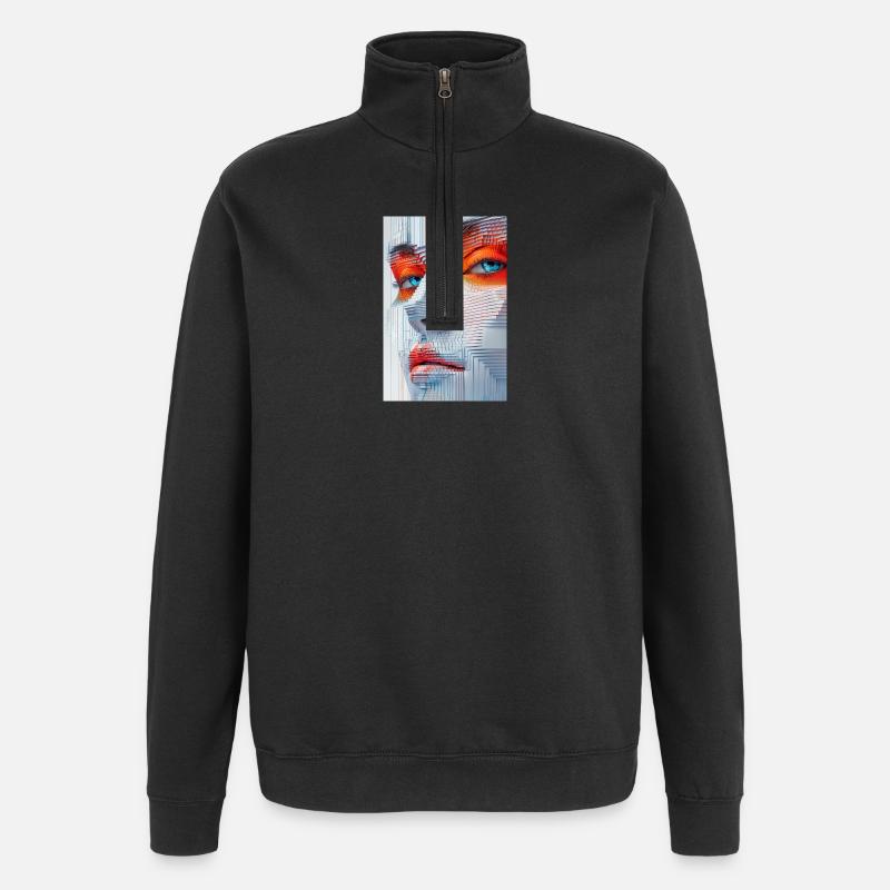 Fractemora - Sweat à zip 1/4 - noir