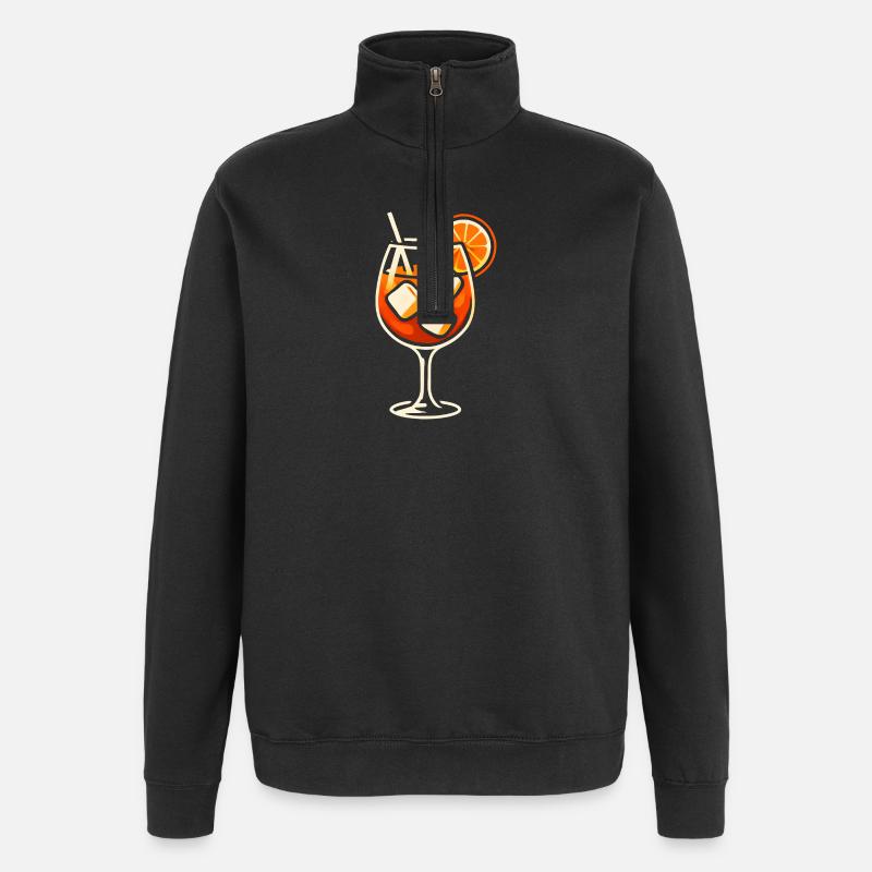 Party Spritz Glas Geschenkidee - Quarter-Zip-Sweatshirt - Schwarz