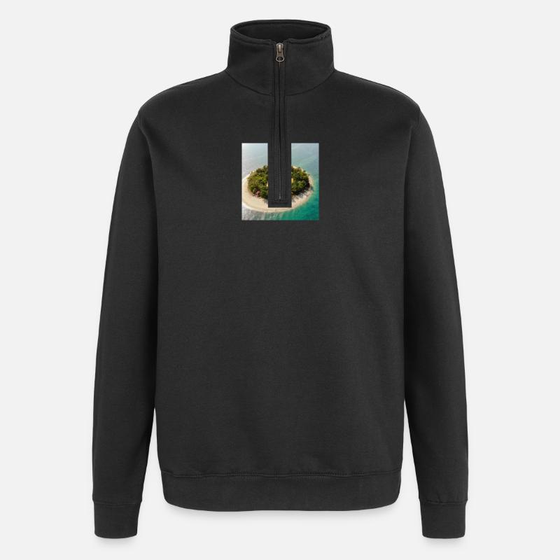 Symbole Bitcoin - Sweat à zip 1/4 - noir