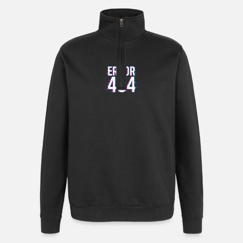 Lettrage Neon Error 404 - Sweat à zip 1/4 - noir