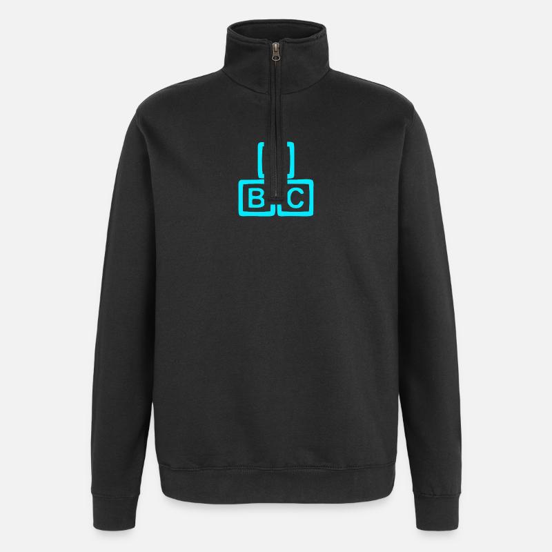 Neon ABC Block Pattern - Quarter-Zip Sweatshirt - black