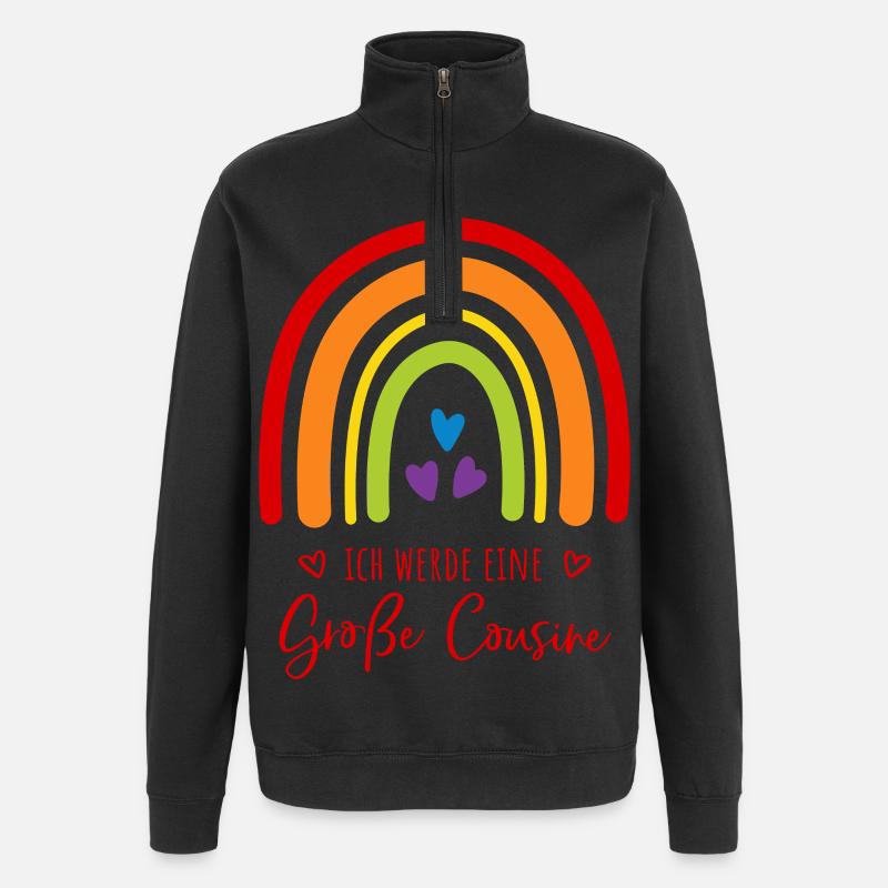Ich werde eine große Cousine Regenbogen - Quarter-Zip-Sweatshirt - Schwarz