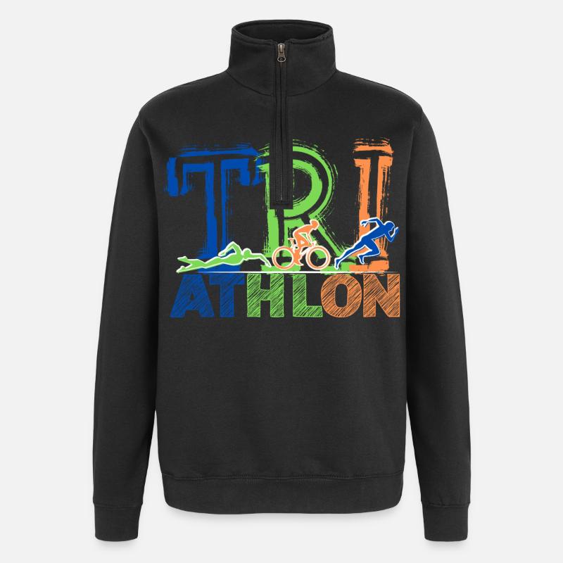TRIATHLON - Next Level - Quarter-Zip-Sweatshirt - Schwarz