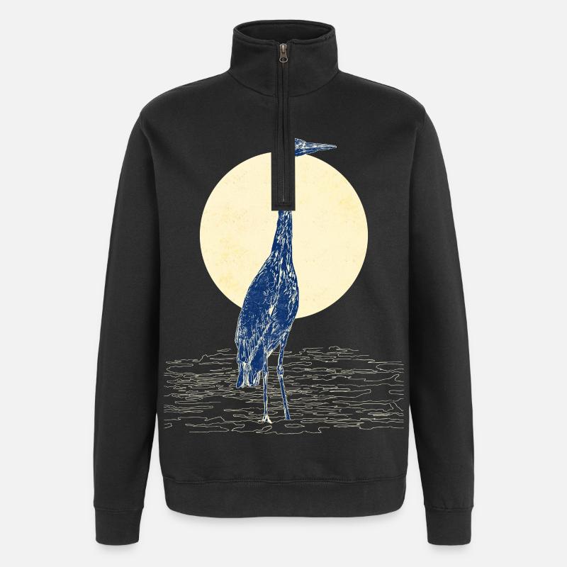 GRAUREIHER - Quarter-Zip-Sweatshirt - Schwarz