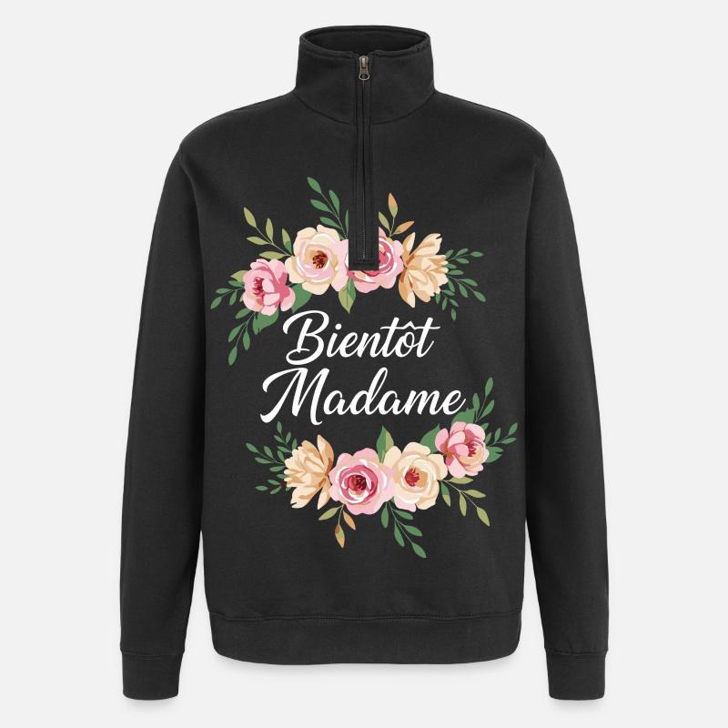 Madame Mariage EVJF Future Mariée - Sweat à zip 1/4 - noir