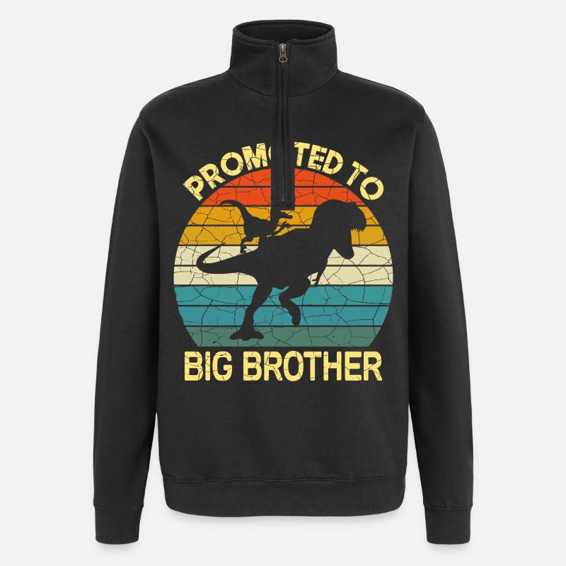 Promu grand frère dinosaure - Sweat à zip 1/4 - noir