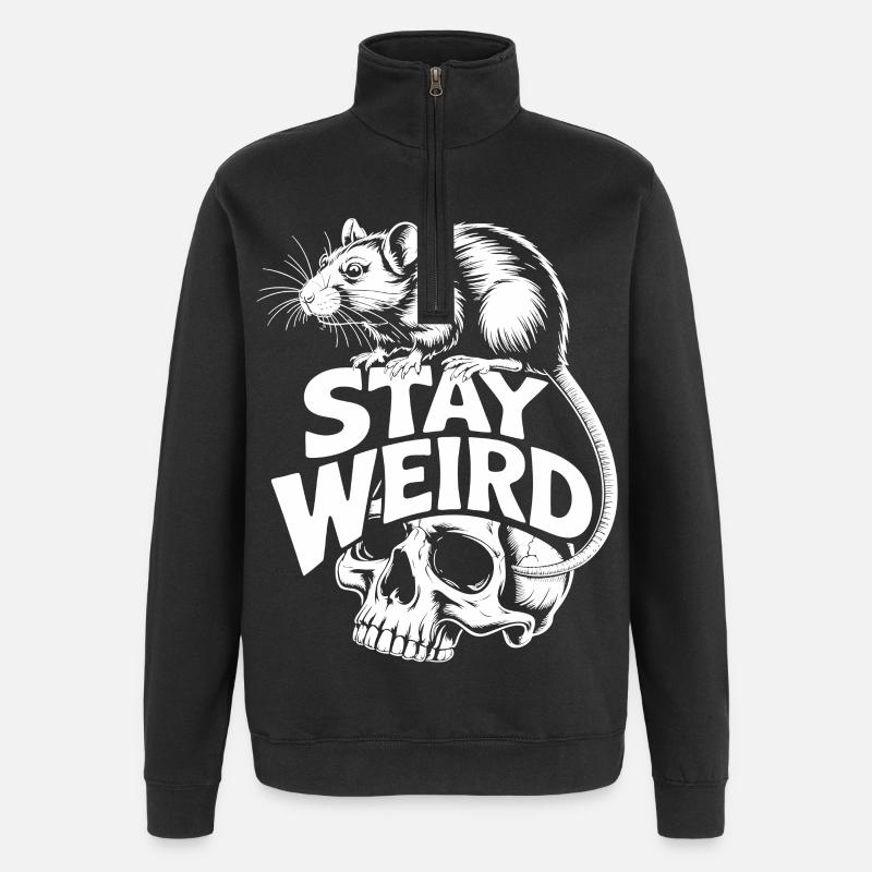 Reste Rat Crâne Bizarre - Sweat à zip 1/4 - noir