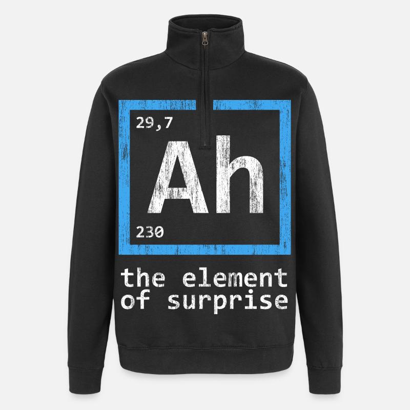 Ah, élément du tableau périodique surprise - Sweat à zip 1/4 - noir