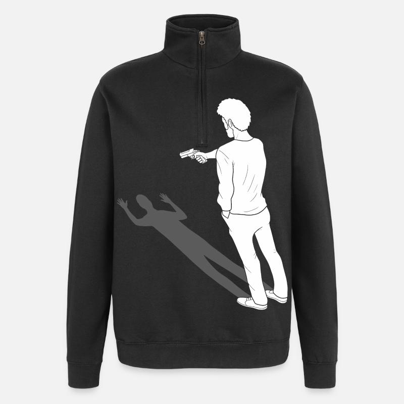 Graphisme d’art miroir - Sweat à zip 1/4 - noir