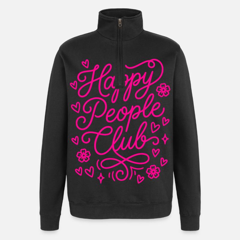 Club des Gens Heureux - Sweat à zip 1/4 - noir
