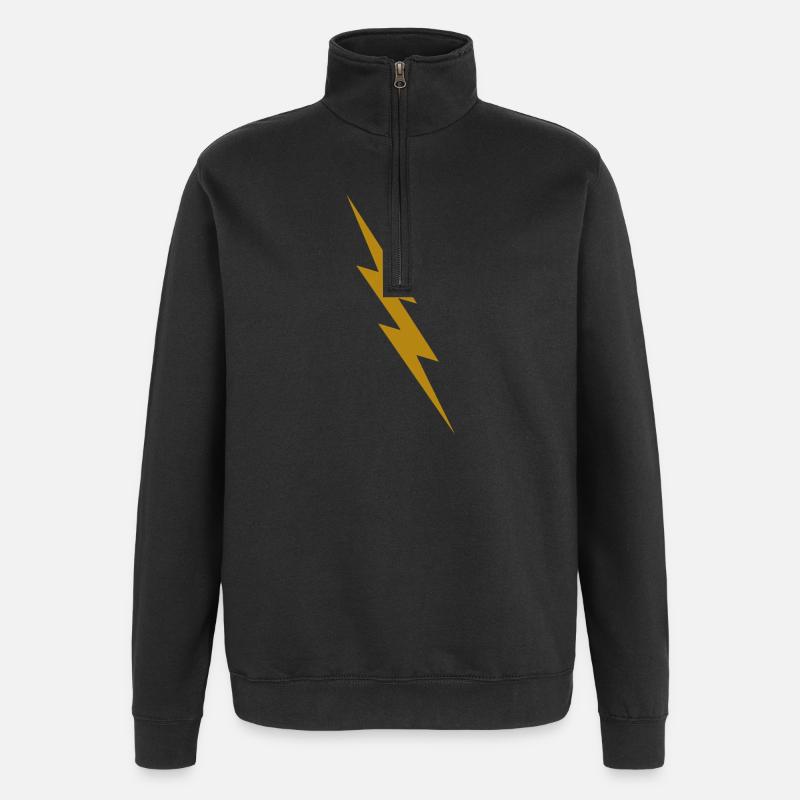 Éclair doré - Sweat à zip 1/4 - noir