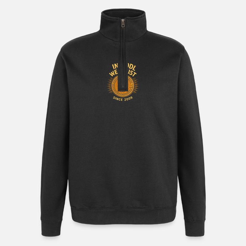 Bitcoin Trust Emblem Design - Quarter-Zip Sweatshirt - black