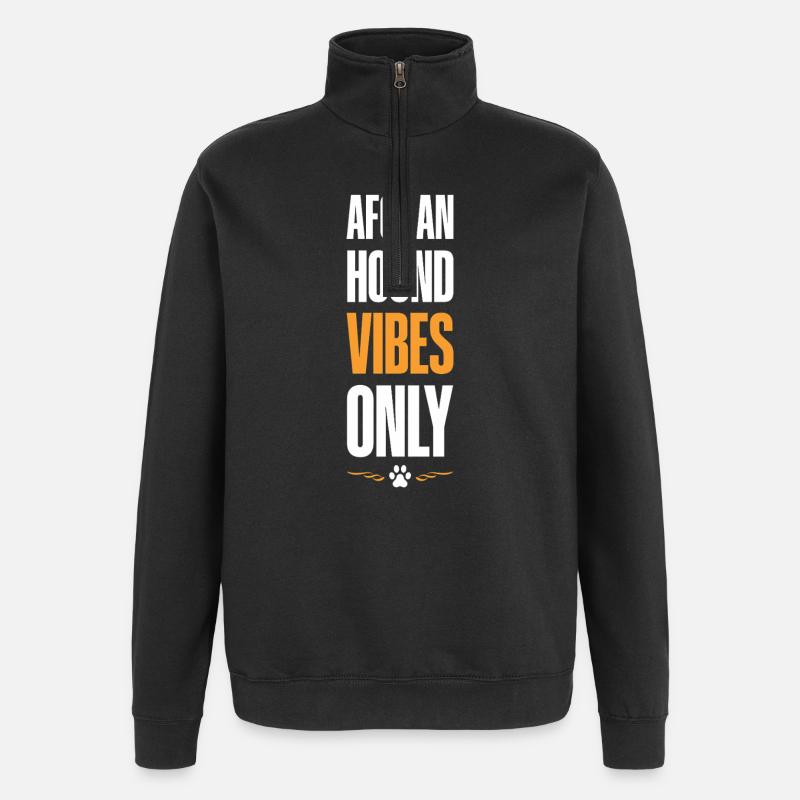 Afghan Hound Vibes Only - Quarter-Zip-Sweatshirt - Schwarz