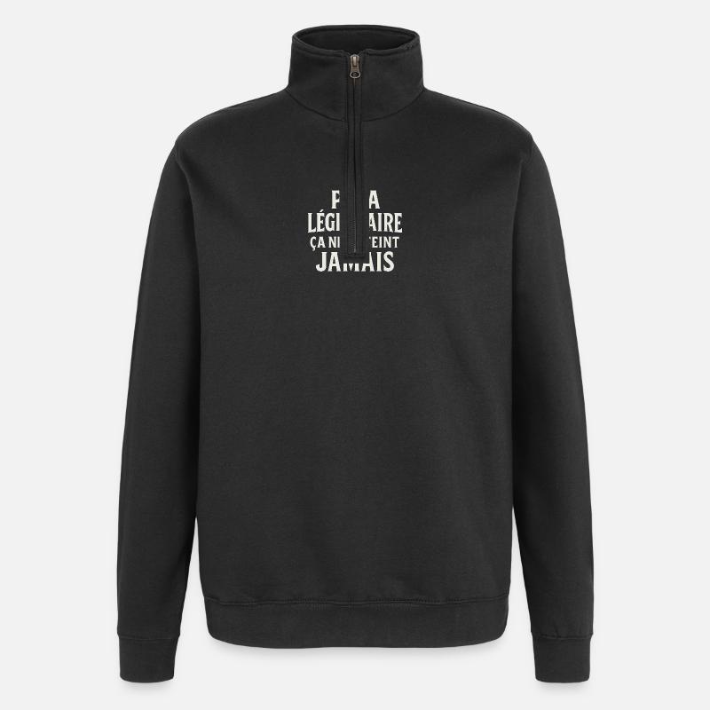 Legendary Dad — Never Extinguished - Quarter-Zip Sweatshirt - black