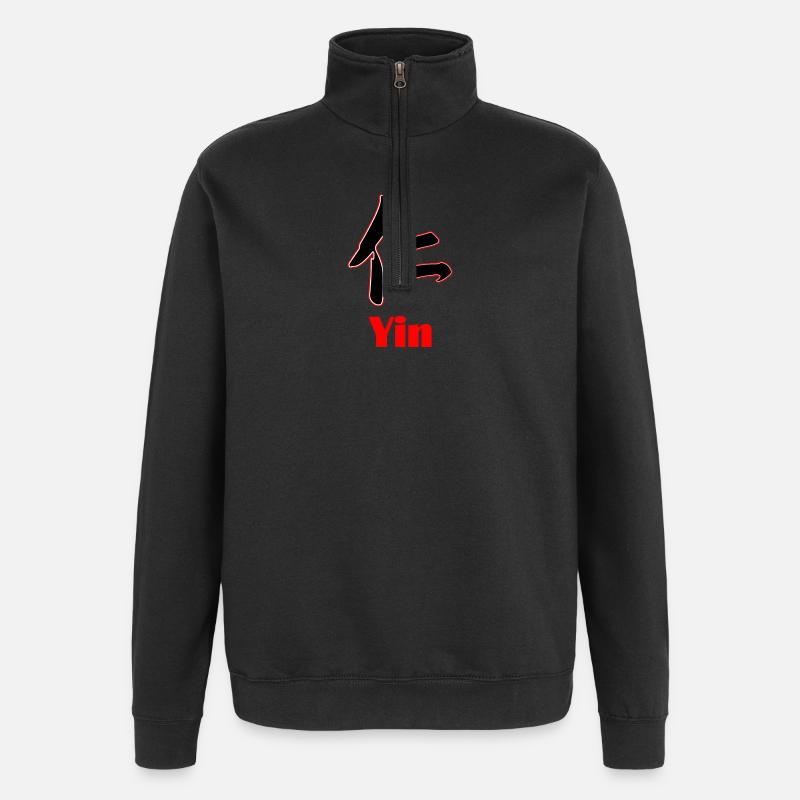 Yin Power – Ruhe im Samurai-Geist - Quarter-Zip-Sweatshirt - Schwarz