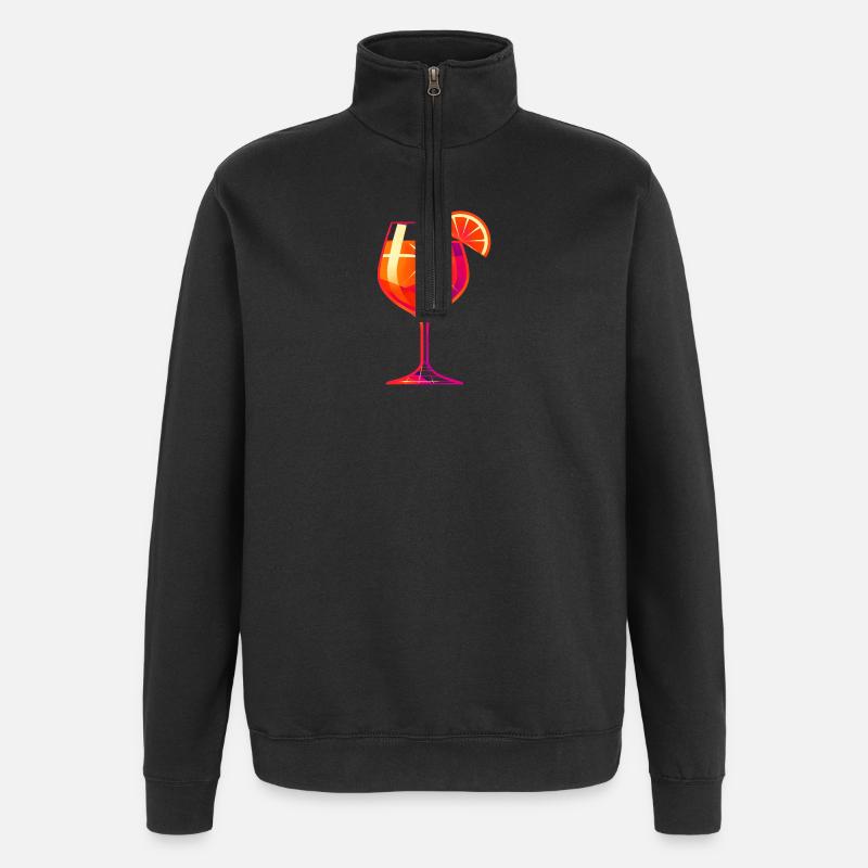 Aperoliker Aperolikerin Party Spritz Geschenkidee - Quarter-Zip-Sweatshirt - Schwarz
