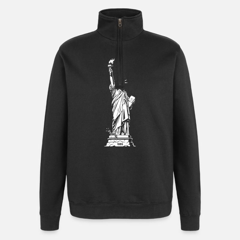 Liberty Silhouette : Torche & Tablette - Sweat à zip 1/4 - noir