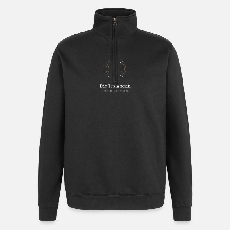 Pisces Träumerin Sternzeichen Muster - Quarter-Zip-Sweatshirt - Schwarz