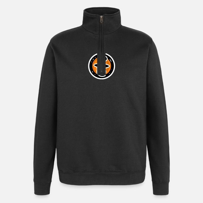 Hexe Hut Kopf - Quarter-Zip-Sweatshirt - Schwarz