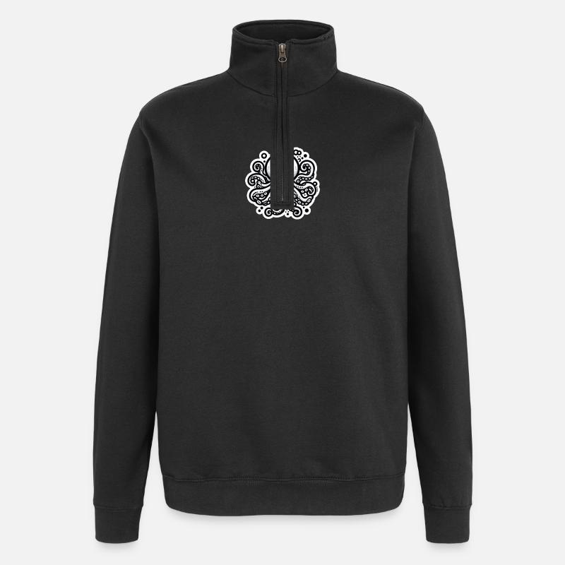 Octopus Octopus White Sticker - Quarter-Zip Sweatshirt - black
