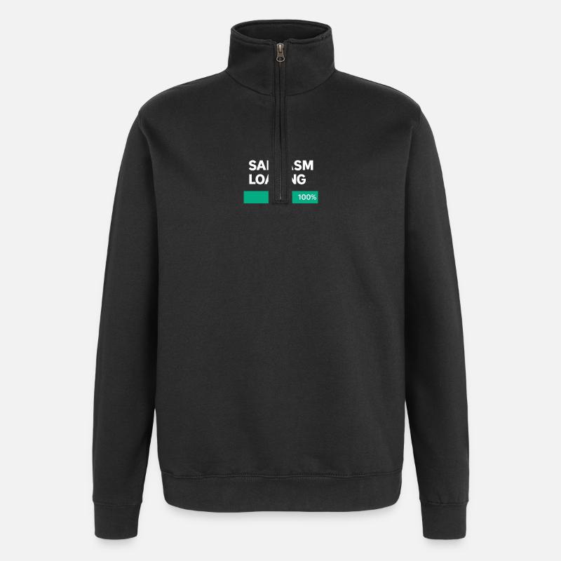 Sarcasm Loading Indication - Quarter-Zip Sweatshirt - black