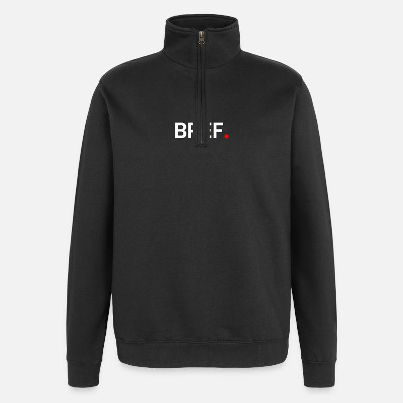 Bref humour minimal moderne - Sweat à zip 1/4 - noir