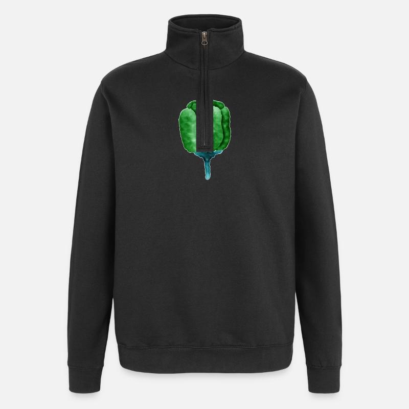 Illustration de fleur verte abstraite - Sweat à zip 1/4 - noir