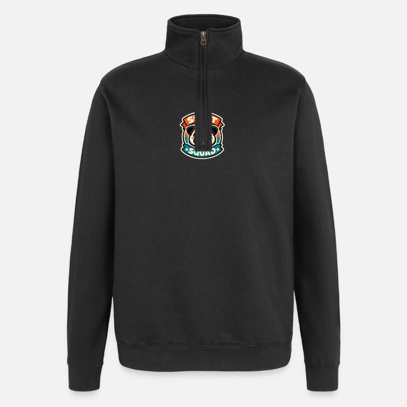 Snort Squad - Bouledogue français ronflant - Sweat à zip 1/4 - noir