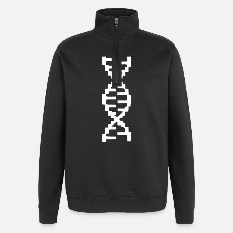 DNA Helix Pixel Art Gamer - Sweat à zip 1/4 - noir
