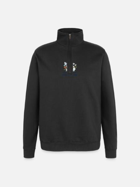 Yawning lazy sloth in the office - Quarter-Zip Sweatshirt - black
