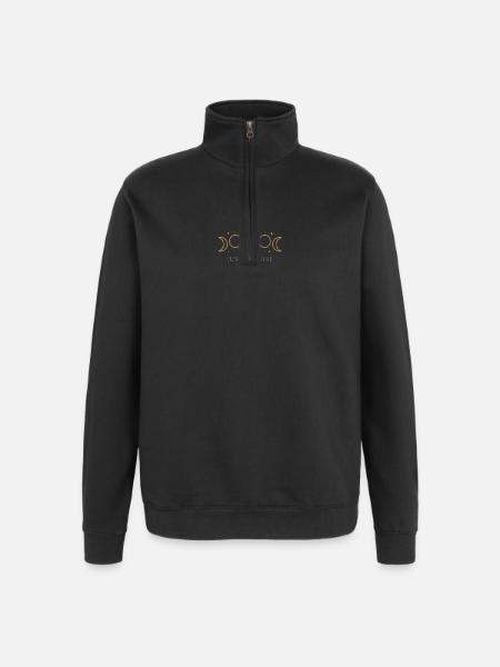 ust a Phase Moon Phase Astrology - Quarter-Zip Sweatshirt - black