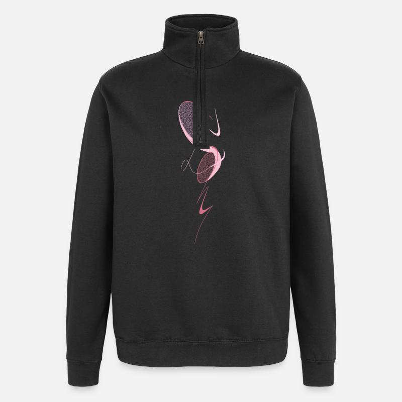 Rosa Eleganz - Quarter-Zip-Sweatshirt - Schwarz