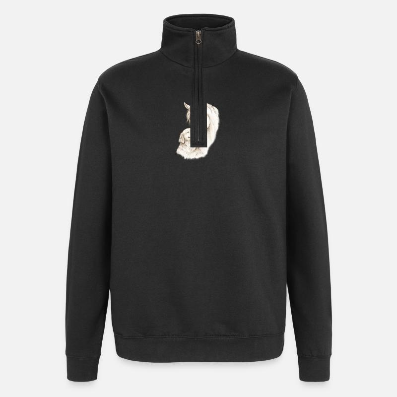 Âmes douces - Sweat à zip 1/4 - noir