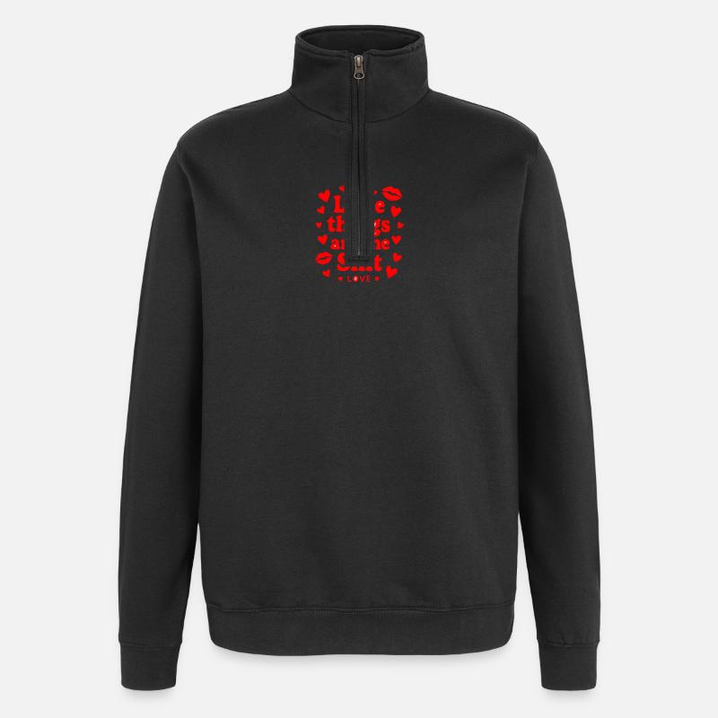 Les petites choses sont l’éclat - Sweat à zip 1/4 - noir