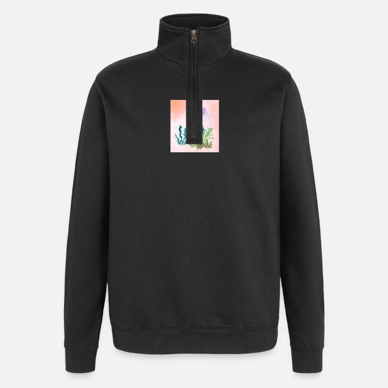 Pastel Mer Sous-marine Forêt - Sweat à zip 1/4 - noir