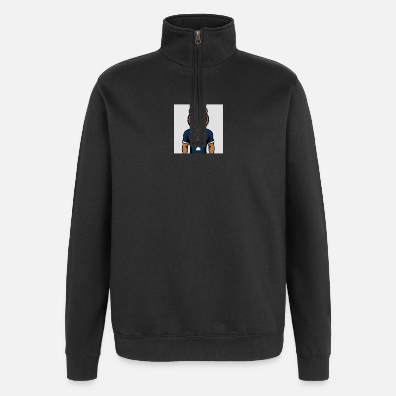 Tiger Maskottchen Jersey Druck - Quarter-Zip-Sweatshirt - Schwarz