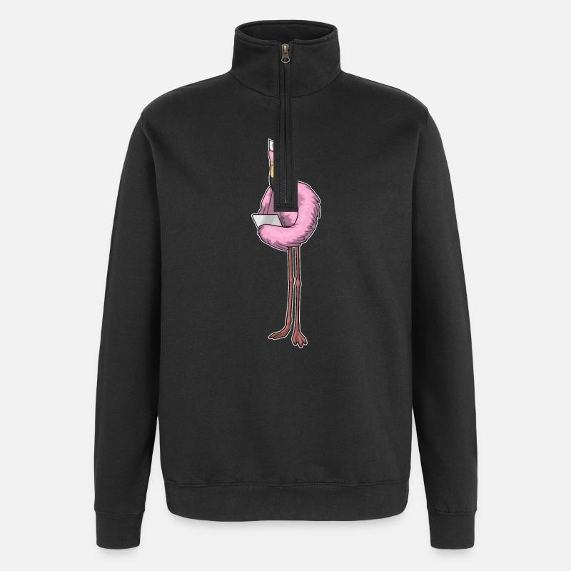 Flamingo Krankenschwester Notiz - Quarter-Zip-Sweatshirt - Schwarz