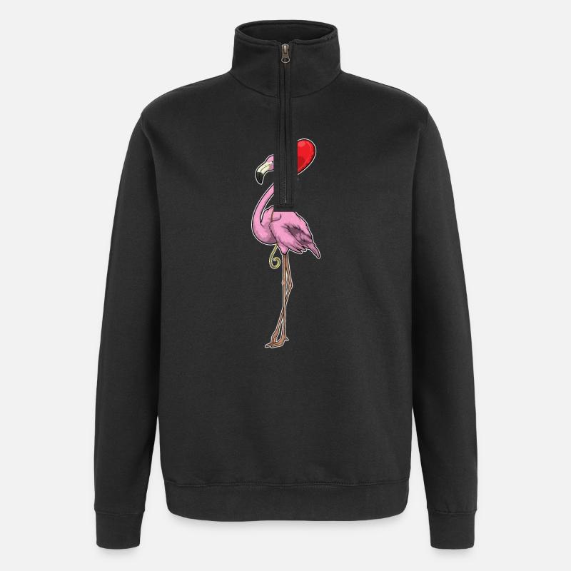 Flamingo Luftballon - Quarter-Zip-Sweatshirt - Schwarz