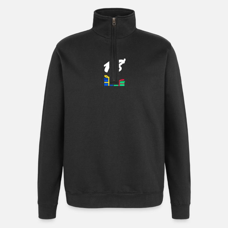 geschenkbox, 18 geschenke bunt - Quarter-Zip-Sweatshirt - Schwarz