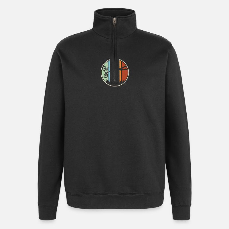 Silhouette de VTT urbain - Sweat à zip 1/4 - noir