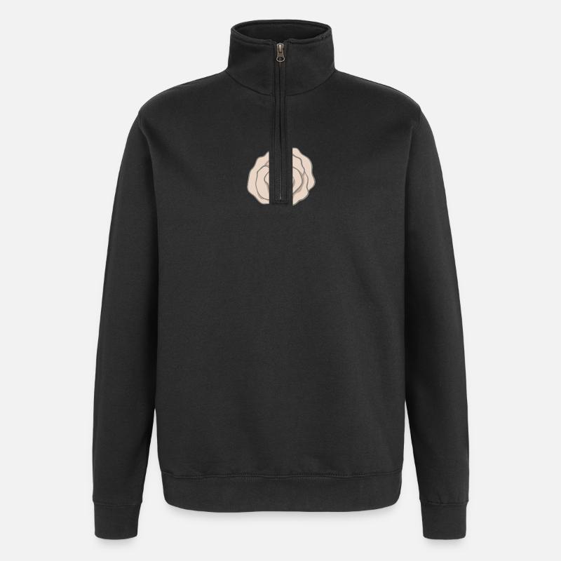 Fleur - Sweat à zip 1/4 - noir