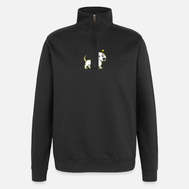 Fritz_the_Sausage_Dog - Sweat à zip 1/4 - noir