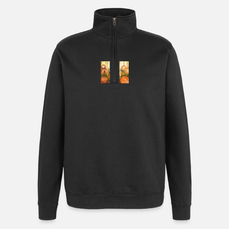 Abstrakte Baumstämme im Farbenspiel - Quarter-Zip-Sweatshirt - Schwarz